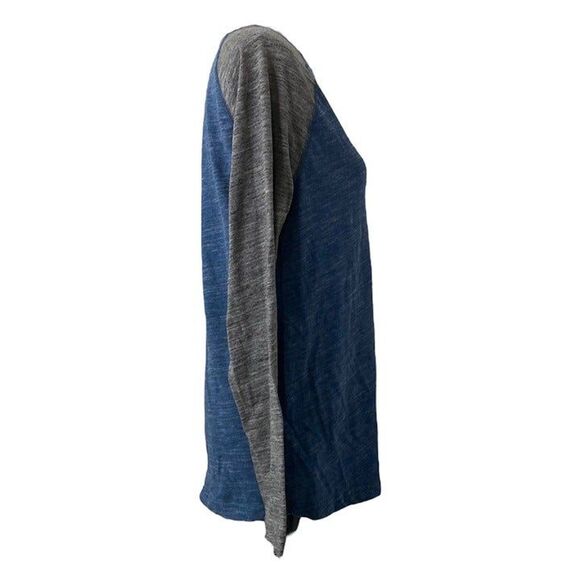 George Men's Shirt Blue and Grey Long Sleeve Crewneck Pocket Size Medium - Picture 4 of 5